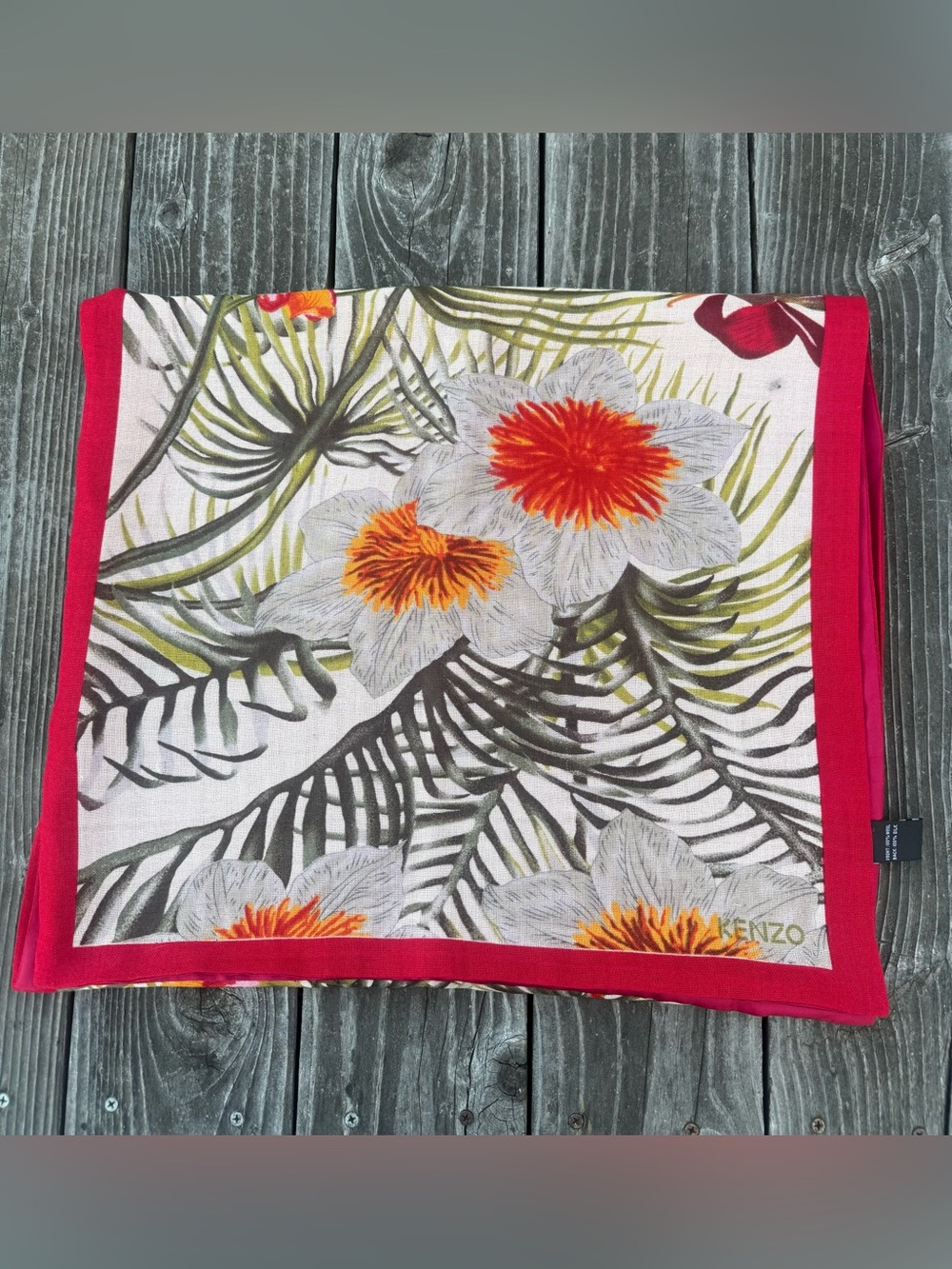 Large Kenzo wool and silk scarf